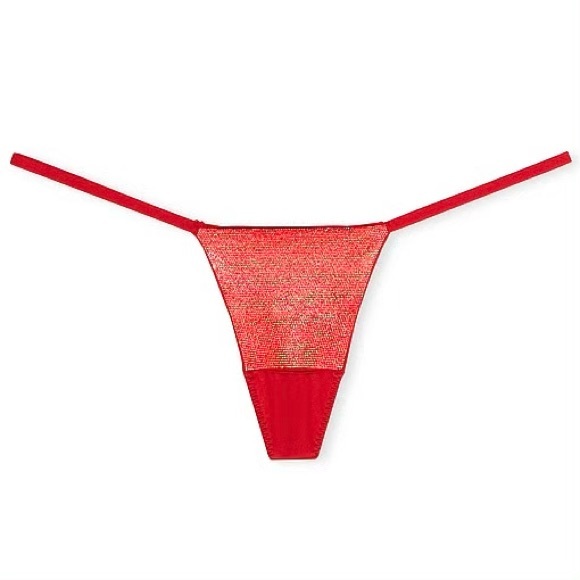 Victoria’s Secret Extra Small Lipstick Red Very Sexy Shine V String Panty - Picture 1 of 5